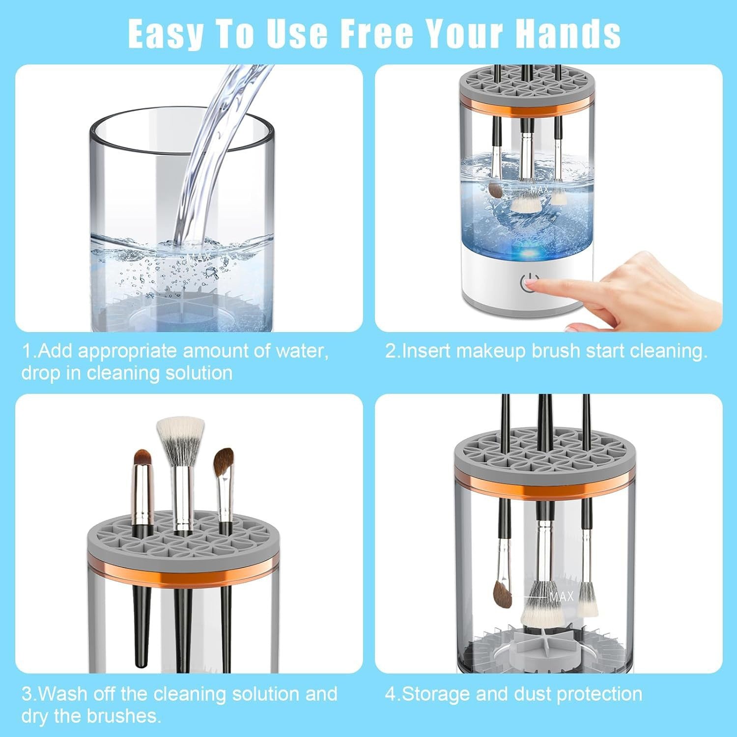 Makeup Brush Cleaner Automatic Brush Cleaner Quick-Drying Tool Plug-In Lazy Electric Cleaning Brush